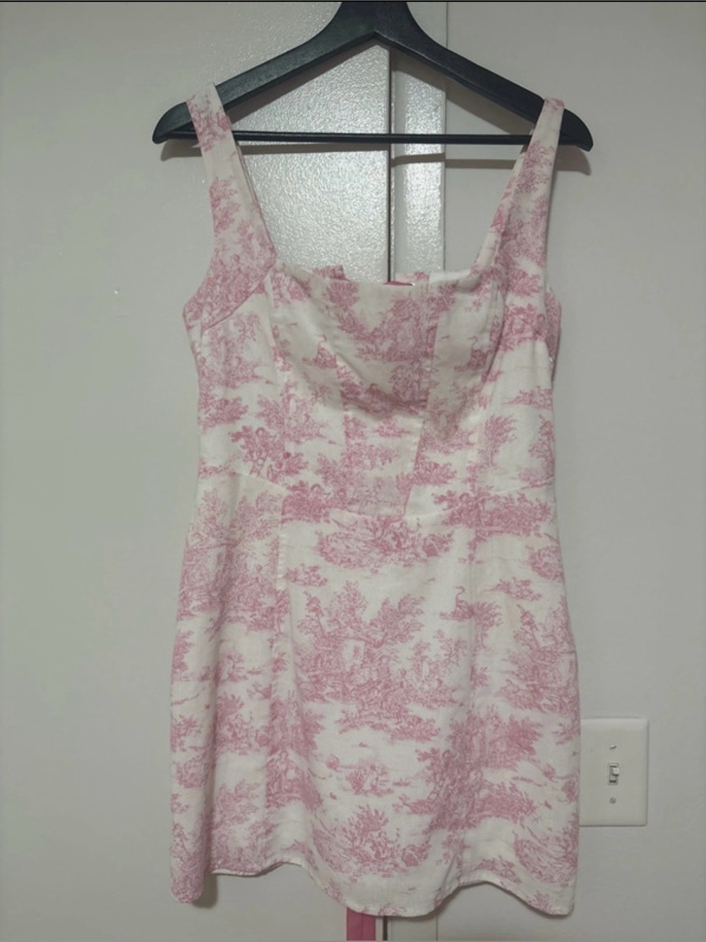 Pink and White Toile Pattern Sundress